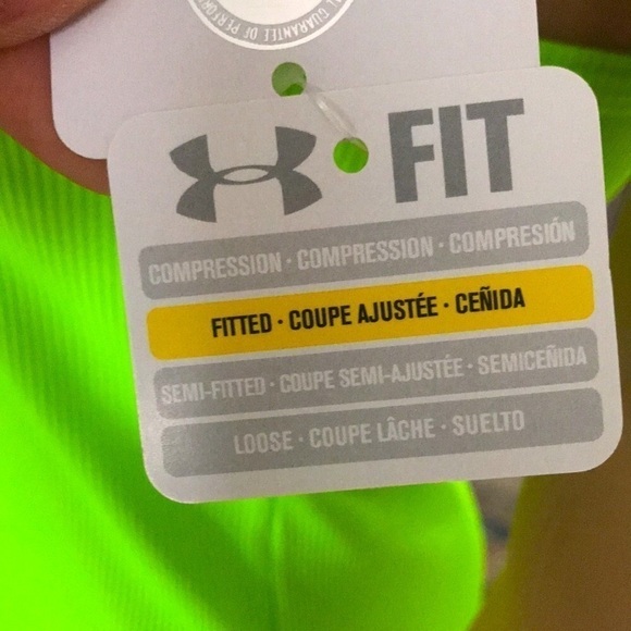 Brand New Under Armour Heatgear Razorback Bright Neon Fitted Tank Top - Picture 6 of 12